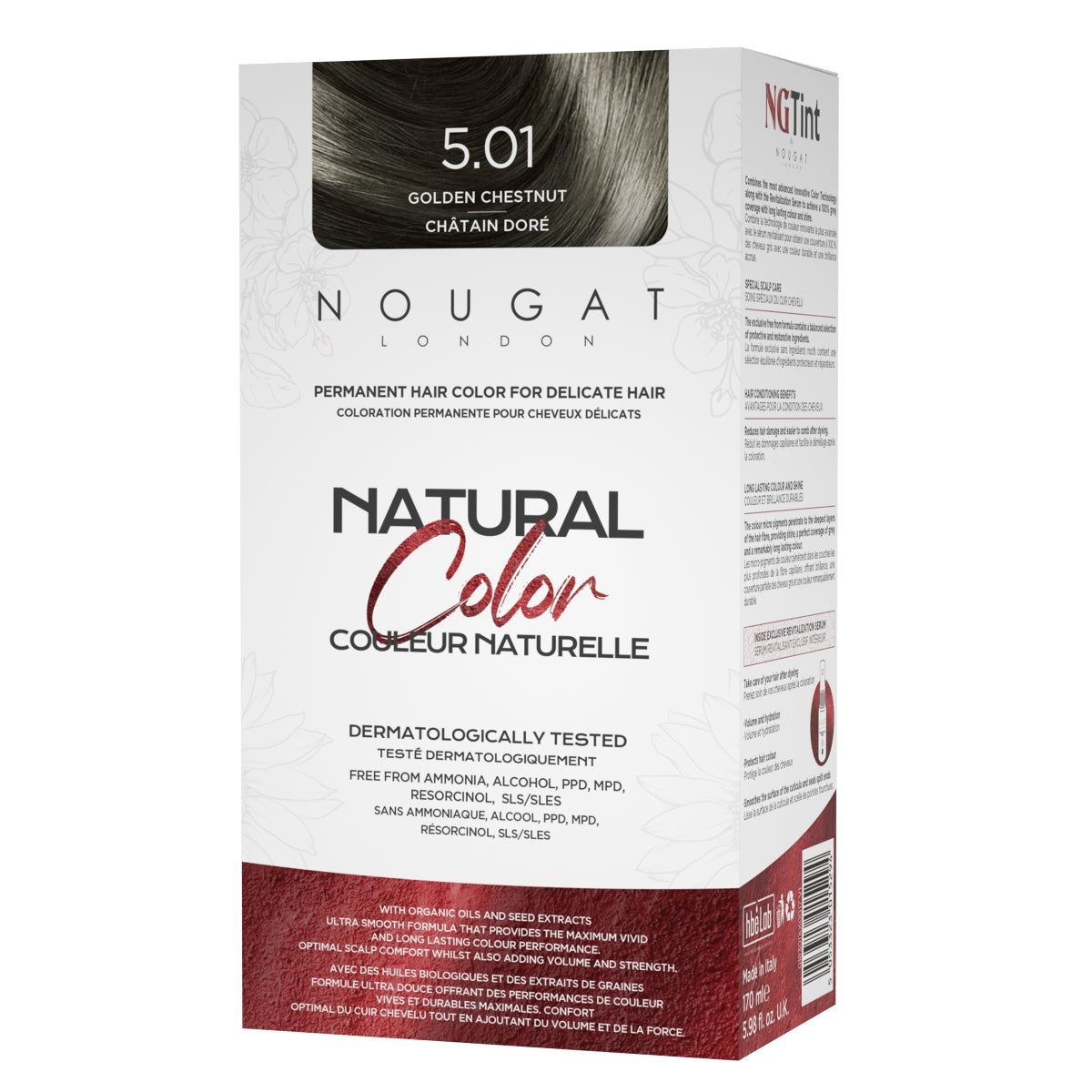 NGTint Permanent Hair Colour Natural Golden Chestnut 5.01 170ML